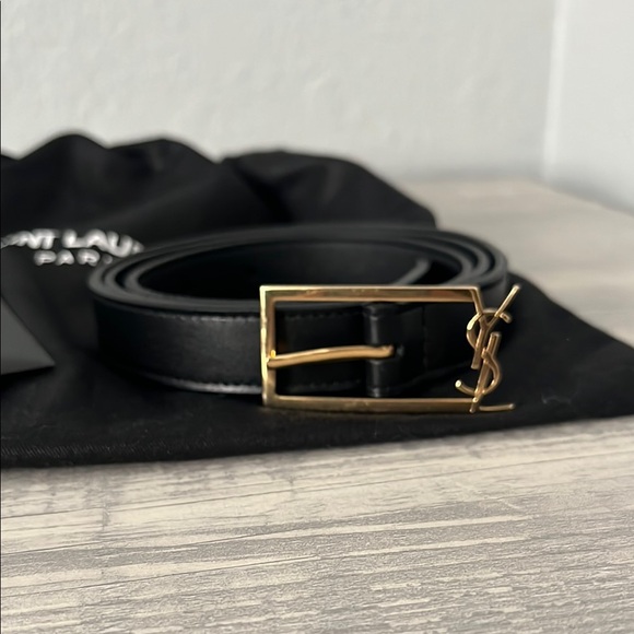 Saint Laurent Black Leather Belt - Picture 1 of 5